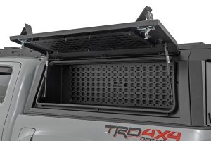 Toyota Tacoma Bed Cap Molle Panel Side Storage Bin - Driver Side - Rough Country - Molle Panel + Integrated LED, Powder-Coated - '16-'23 Toyota Tacoma Bed Cap Molle Panel Side Storage Bin - Driver Side - Rough Country - Molle Panel + Integrated LED, Powder-Coated - '16-'23